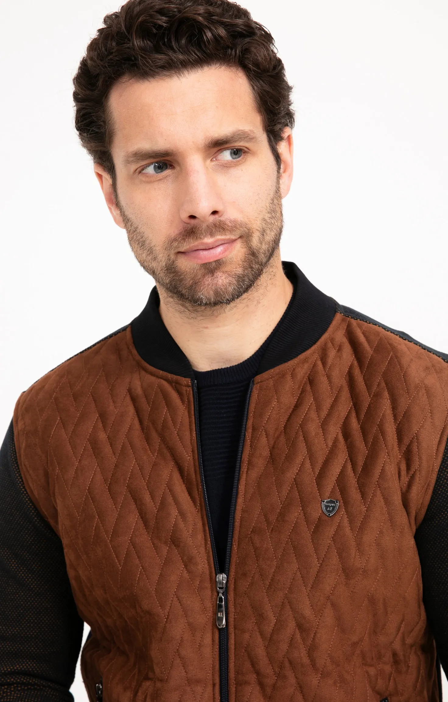 Armand Thiery Gilet manches longues Teddy color - Marron Outlet