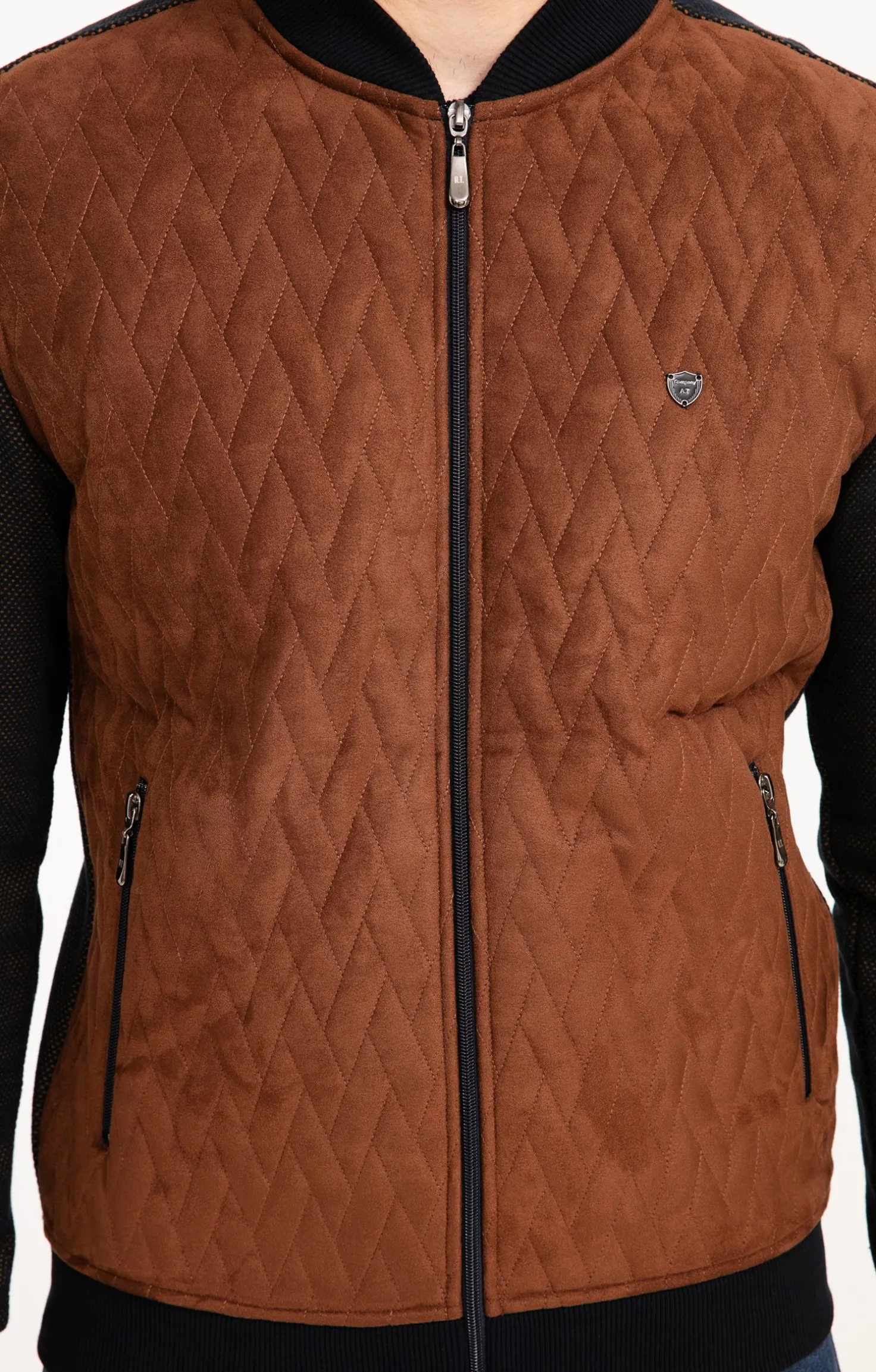 Armand Thiery Gilet manches longues Teddy color - Marron Outlet