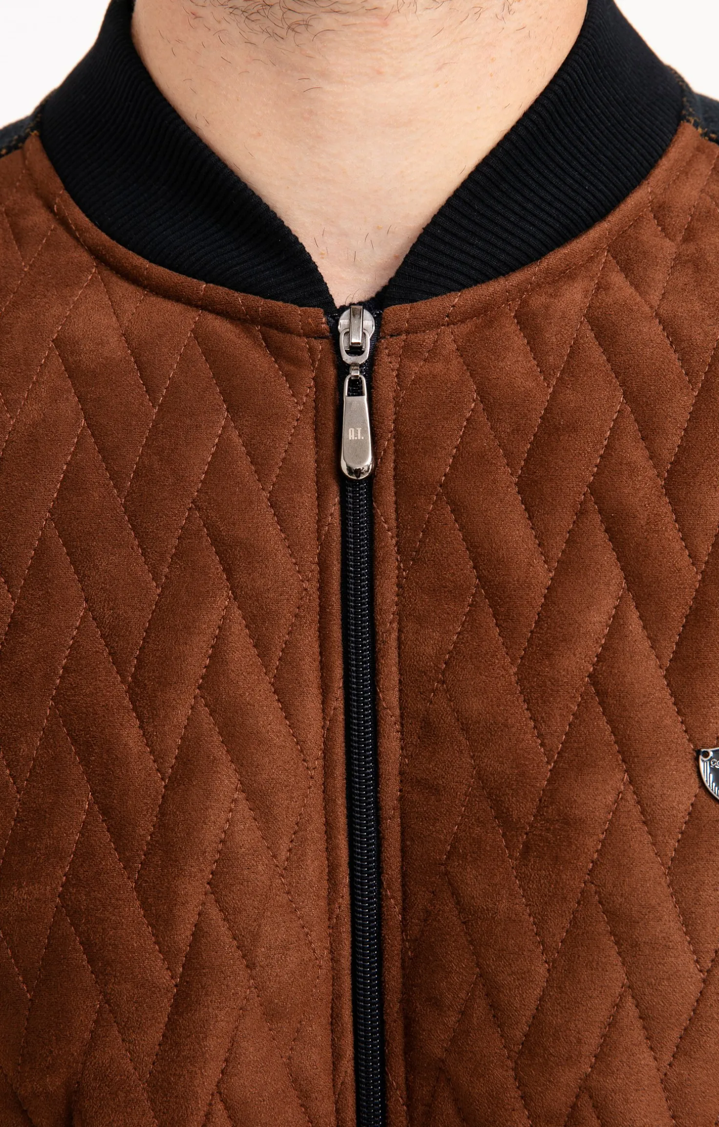 Armand Thiery Gilet manches longues Teddy color - Marron Outlet