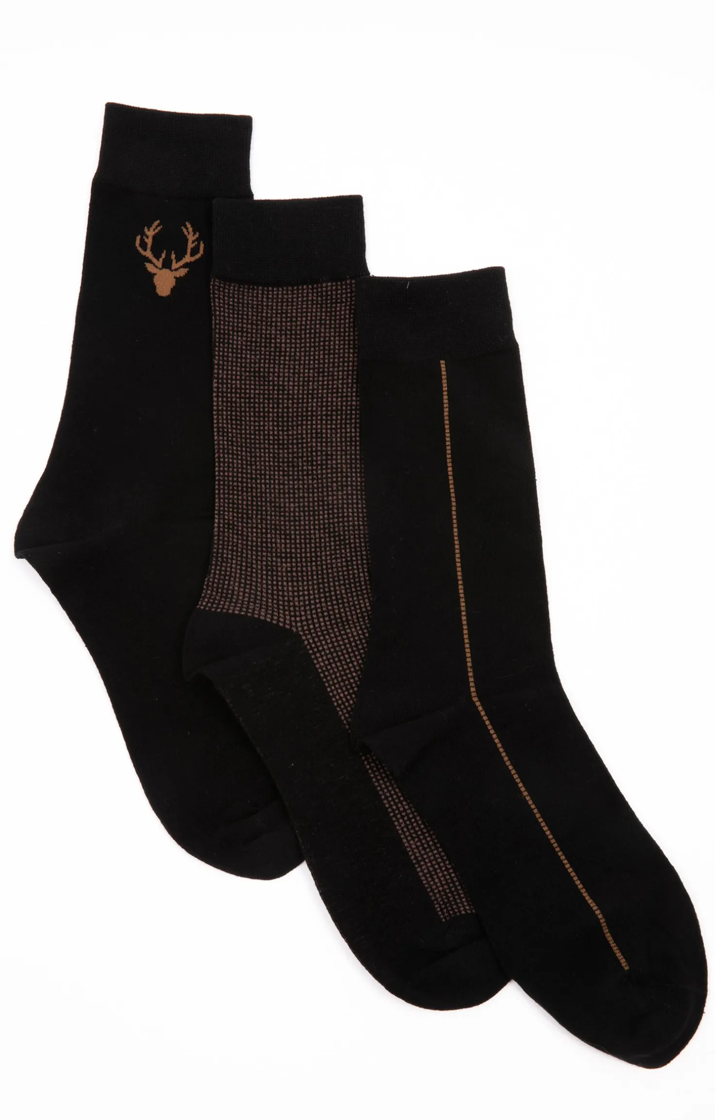 Armand Thiery Lot de 3 paires de chaussettes STAG - Noir New