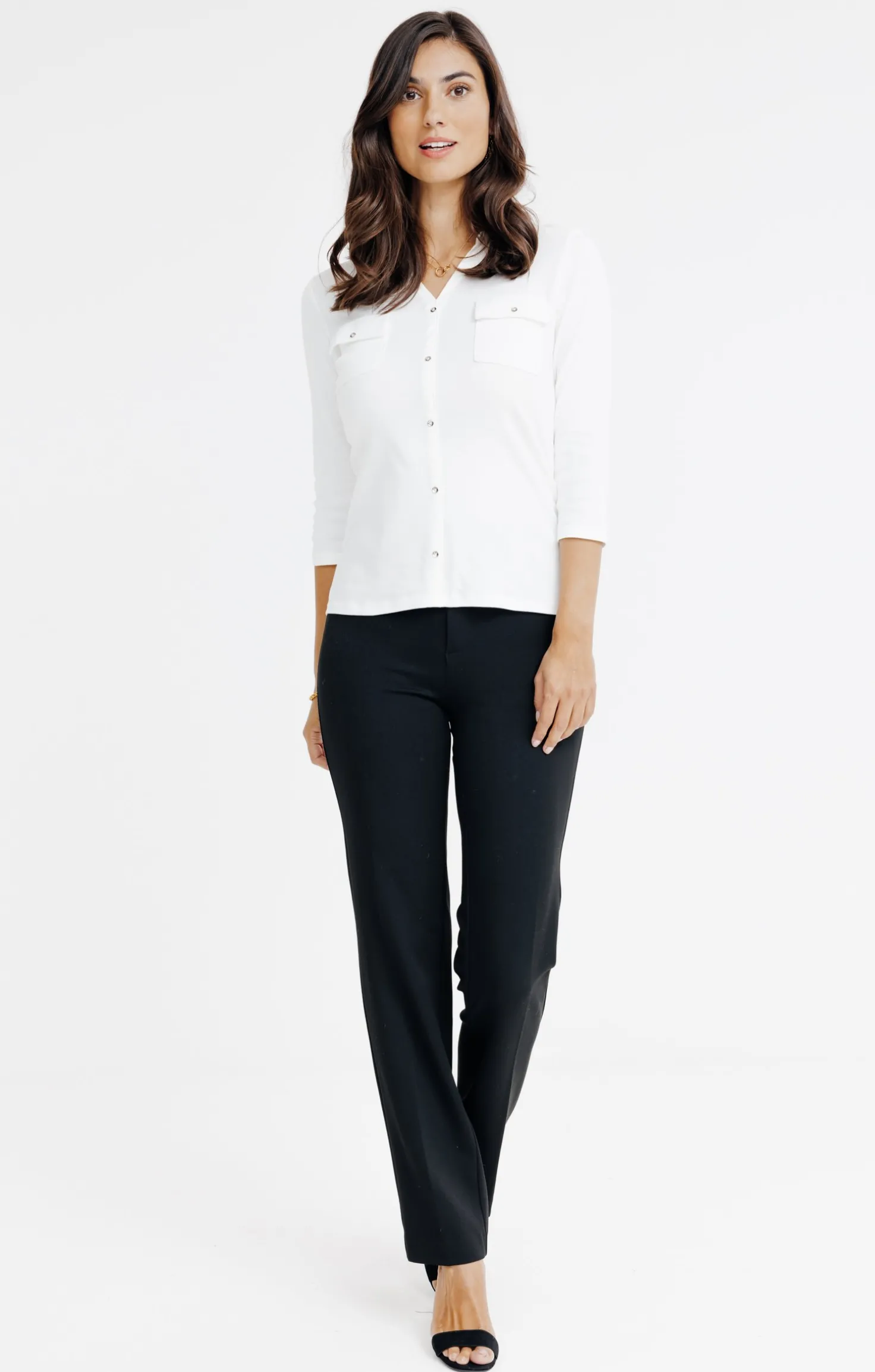 Armand Thiery Pantalon montage lorenzo détails strass - Noir Best Sale