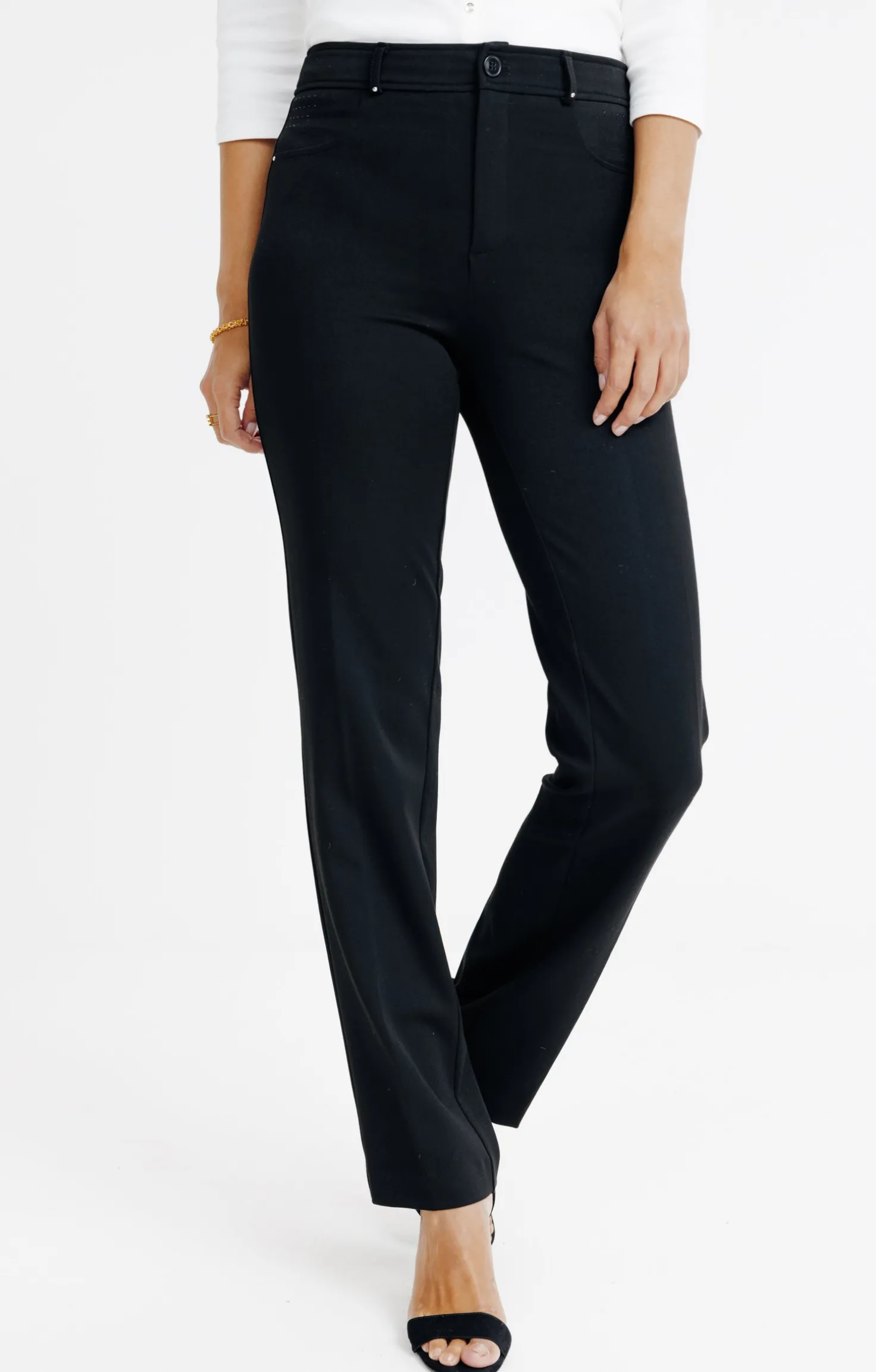 Armand Thiery Pantalon montage lorenzo détails strass - Noir Best Sale