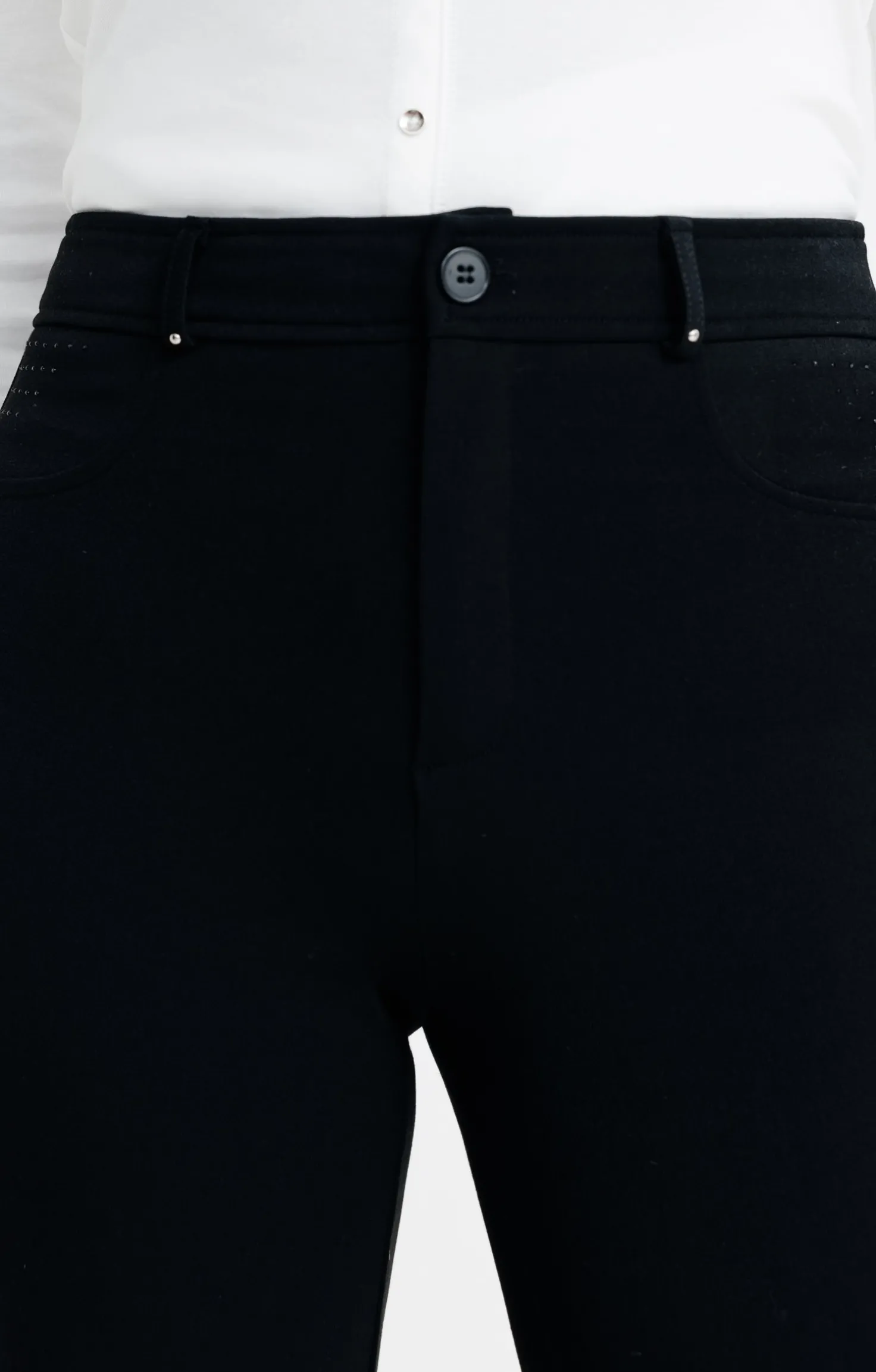 Armand Thiery Pantalon montage lorenzo détails strass - Noir Best Sale
