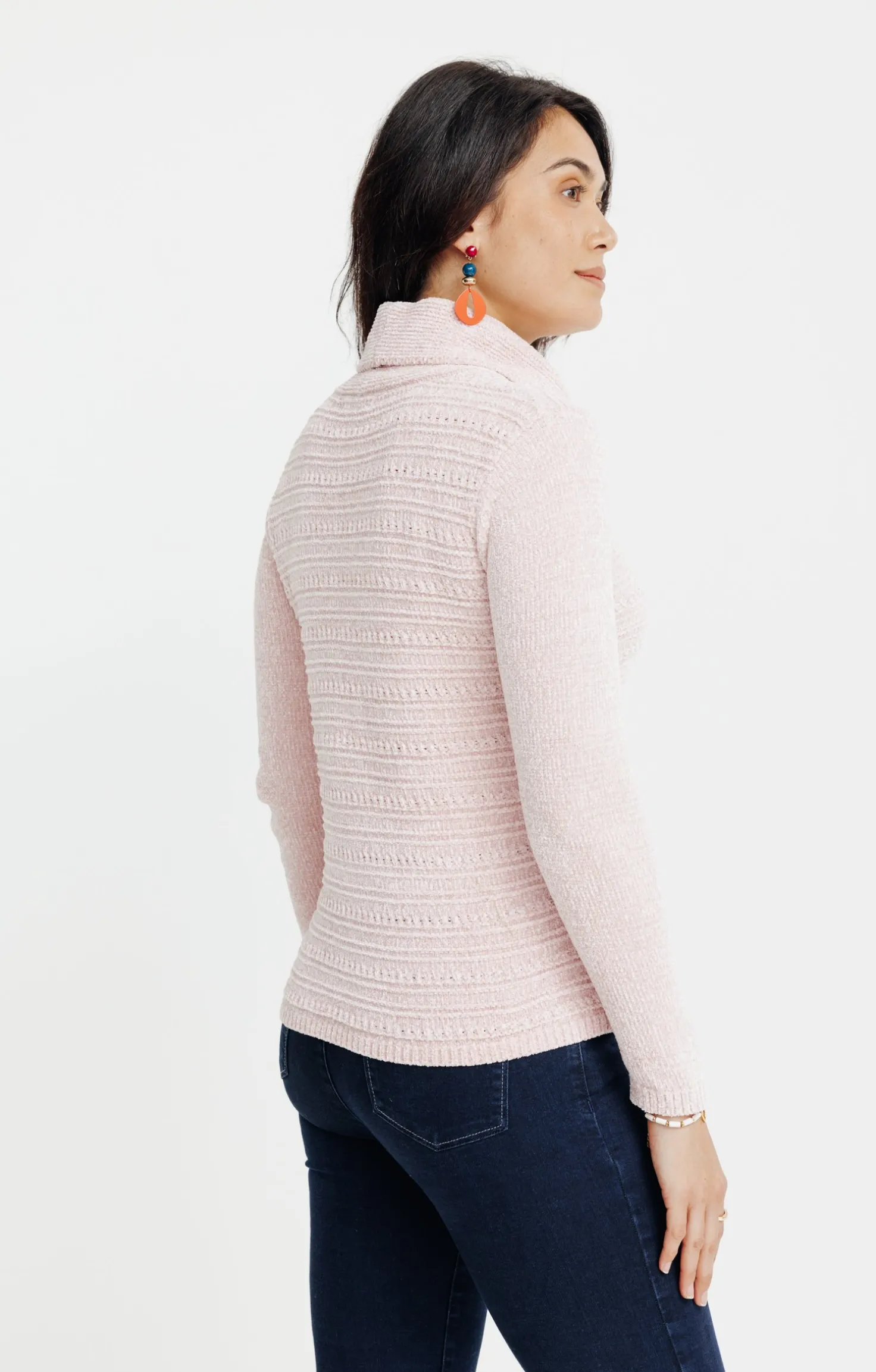 Armand Thiery PULL EN CHENILLE TRICOTAGE FANTAISIE - Rose Flash Sale