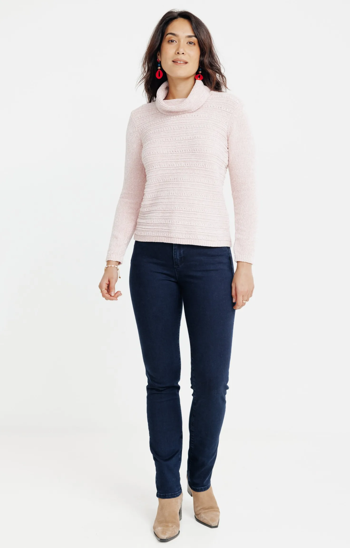 Armand Thiery PULL EN CHENILLE TRICOTAGE FANTAISIE - Rose Flash Sale