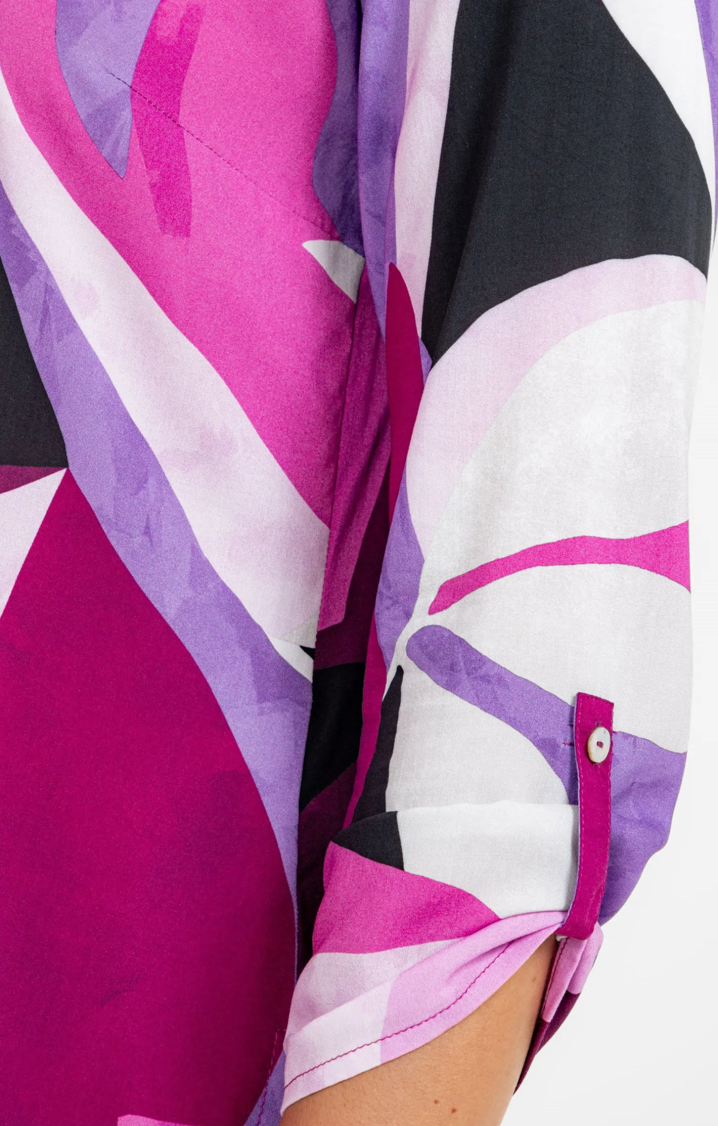 Armand Thiery TUNIQUE IMPRIME COLORE COL CHEMISE - Aubergine Hot